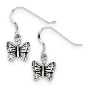 Primal Silver Sterling Silver Antiqued Butterfly Earrings