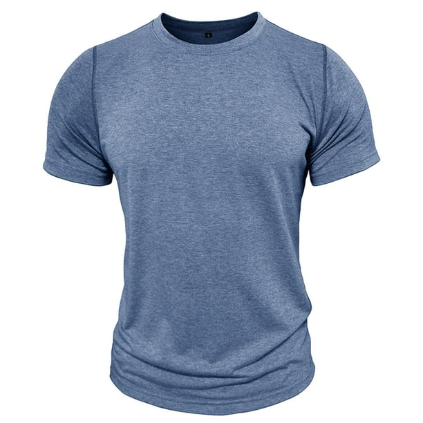 pstuiky camiseta de hombre, Camisas casuales de moda para hombre, cuello redondo liso, tipo pulóver, cortas camisas casuales para hombre s