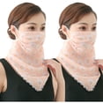 thumbnail image 1 of beishanbush Clearance Sales Mask 2 Pack Women Sun Mask Chiffon Neck Gaiter Sun Proof Face Mask Outdoors Orange, 1 of 1