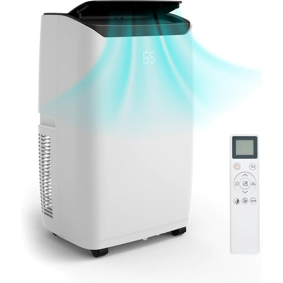 14000 BTU Portable Air Conditioner,Drain-Free,Ultra-Quiet,Cooling for Rooms Up to 750 sq.ft,Dehumidifier & Fan Modes for Bedroom/Indoor Use、