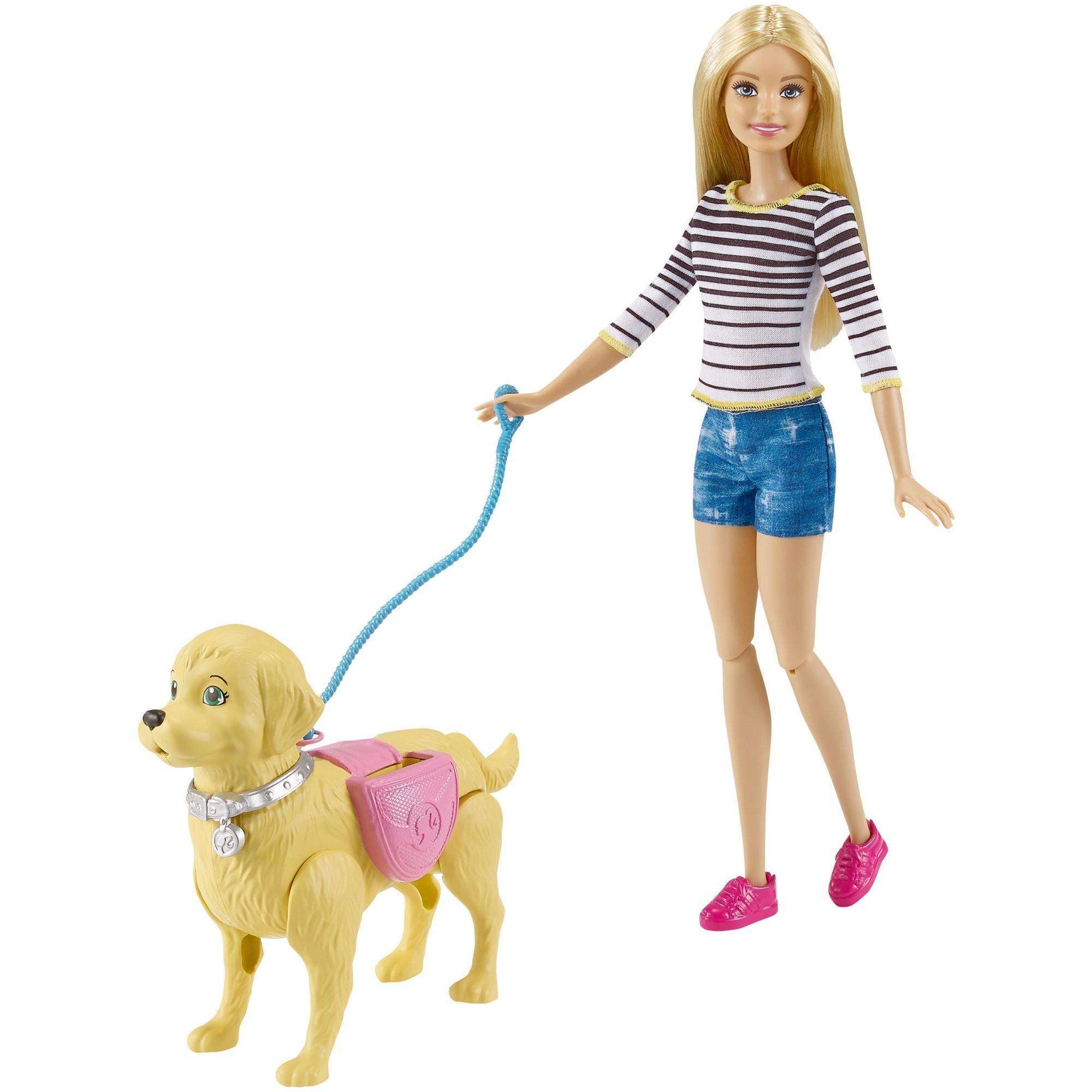 barbie dog walking set