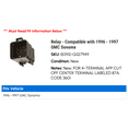 thumbnail image 2 of Relay - Compatible with 1996 - 1997 GMC Sonoma, 2 of 2