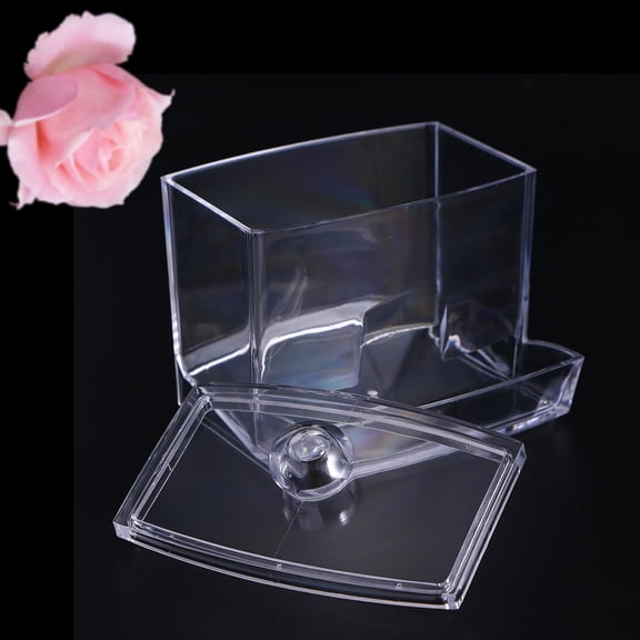 FELTECHELECTR Transparent Makeup Cotton Storage Box Organizer, Clear Cosmetic Holder, 1 Set