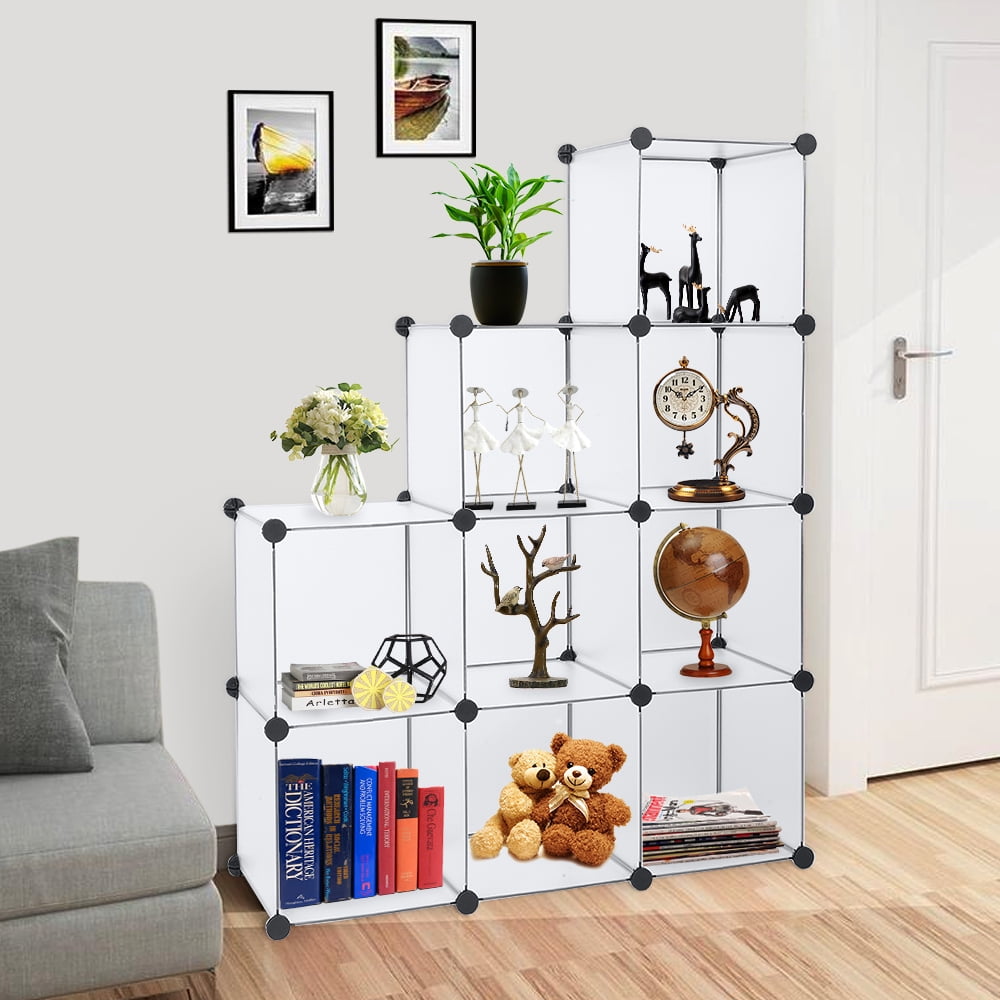 QXDRAGON 9Cube Storage Organizer, Cube Storage Shelf, Stackable DIY Plastic Closet