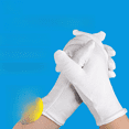 thumbnail image 1 of Guantes de algodón blanco guantes de trabajo guantes blancos texto juego etiqueta protección laboral puro algodón sudor guantes blancos, 1 of 5