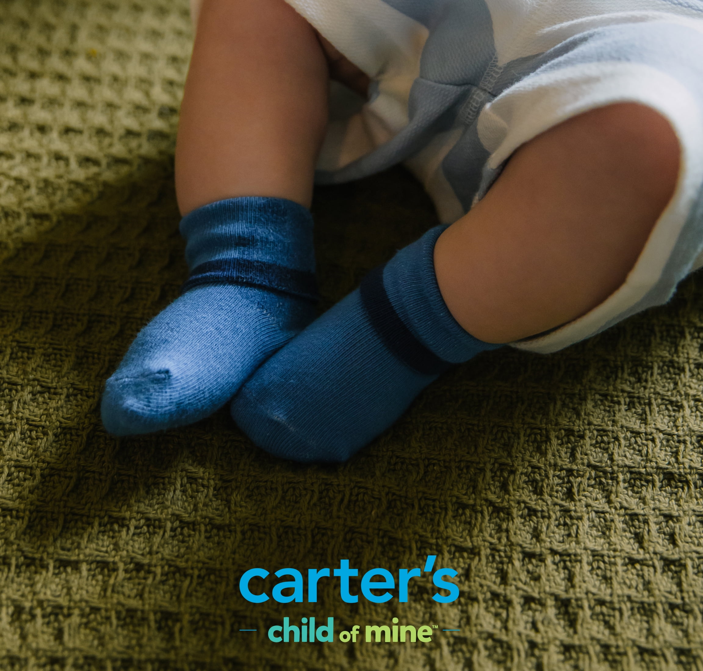 Carter's Child of Mine Baby Boy Folded Cuff Socks, 6-Pack, 0-6 Months