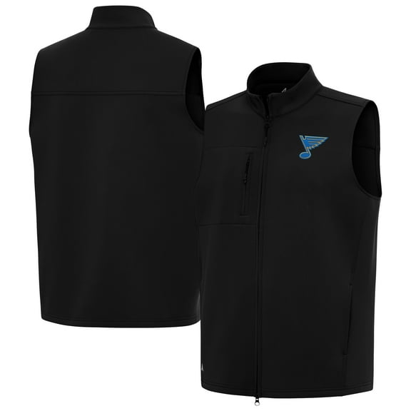 Men's Antigua Black St. Louis Blues Demand Full-Zip Vest