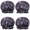 Halloween Purple Spooky, variant on Shower Caps,Halloween Red Pumpkins Pattern Waterproof Shower Cap for Women 4 Pieces,Double Reusable Hair Cover for Shower PEVA Elastic Stretch Hem