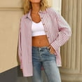 thumbnail image 3 of Sevevn Striped Button Down Shirts For Women Dress Shirts Long Sleeve Casual Collared Office Work Shirt With Pocket Summer Pink XL, 3 of 8