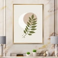 thumbnail image 2 of Abstract Geometrical Leaf With Moon IV 12 in x 20 in Framed Painting Canvas Art Print, by Designart, 2 of 5