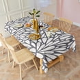 thumbnail image 6 of Light Dark Floral Burst Pattern Rectangle Tablecloth 60"x102",Waterproof Polyester Rectangle Table Cloth, Wipeable Spillproof Polyester Tablecloth for Dining, Camping, Indoor and Outdoor, 6 of 6