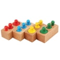 thumbnail image 2 of Juego de 4 bloques cilíndricos con perillas Montessori - Juguetes de aprendizaje de madera para Vistoso, 2 of 7