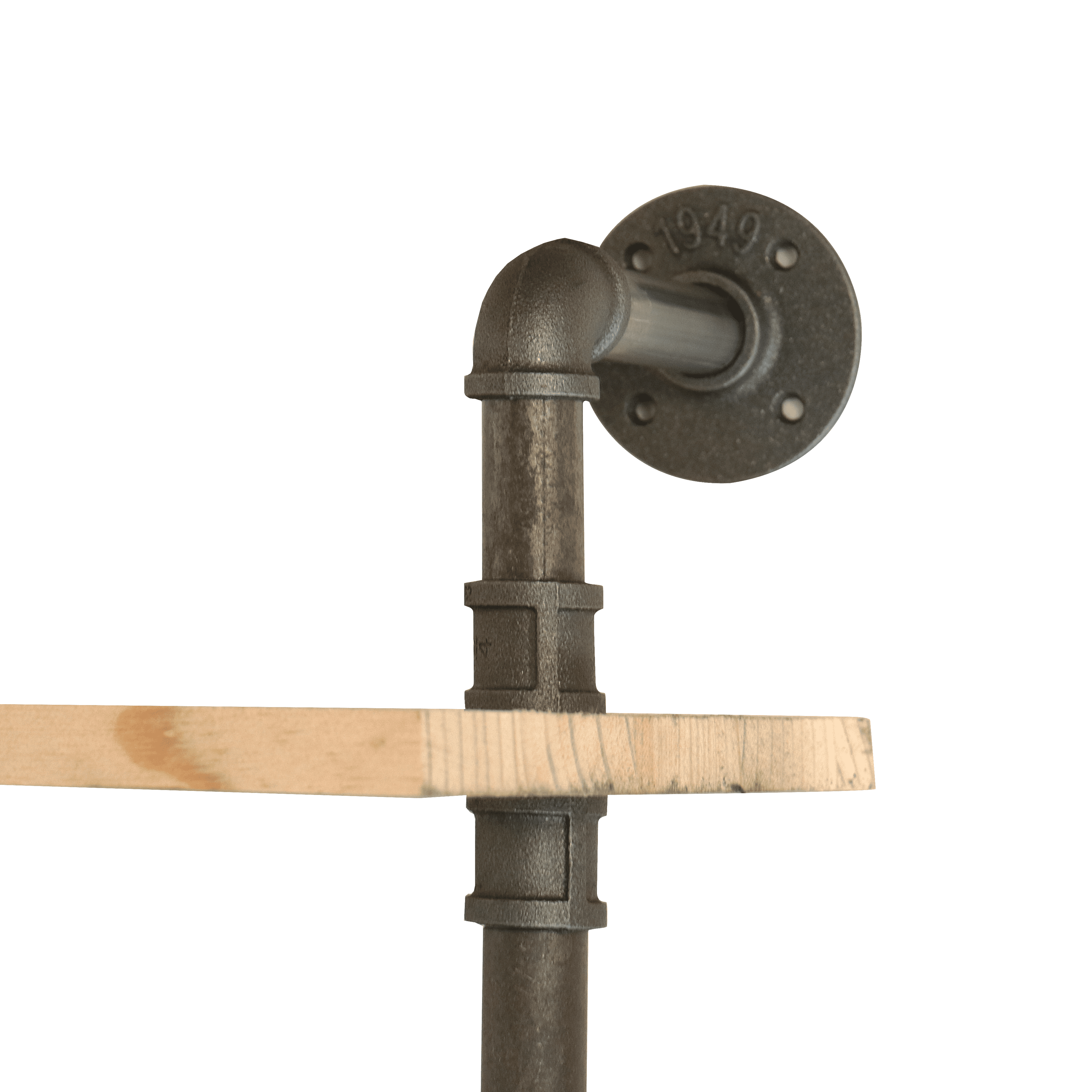ATT Hardware Industrial Iron 3 Tier Grey Pipe Floating Shelves Retro Solid Wood Shelves Laundry Room Décor