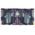 thumbnail image 7 of Yayeee Kitchen Curtains Tier Set of 2 Light Filtering 57"x24" Over Sink Window Panels, Cube Stripes, 7 of 7