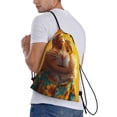 thumbnail image 3 of Drawstring Backpack - Hawaiian Style Guinea Pig Splash Proof Small Drawstring Gym Bag for Women Men, Cinch Sports String Bag Backpack for Travel Swimming Beach, 3 of 8