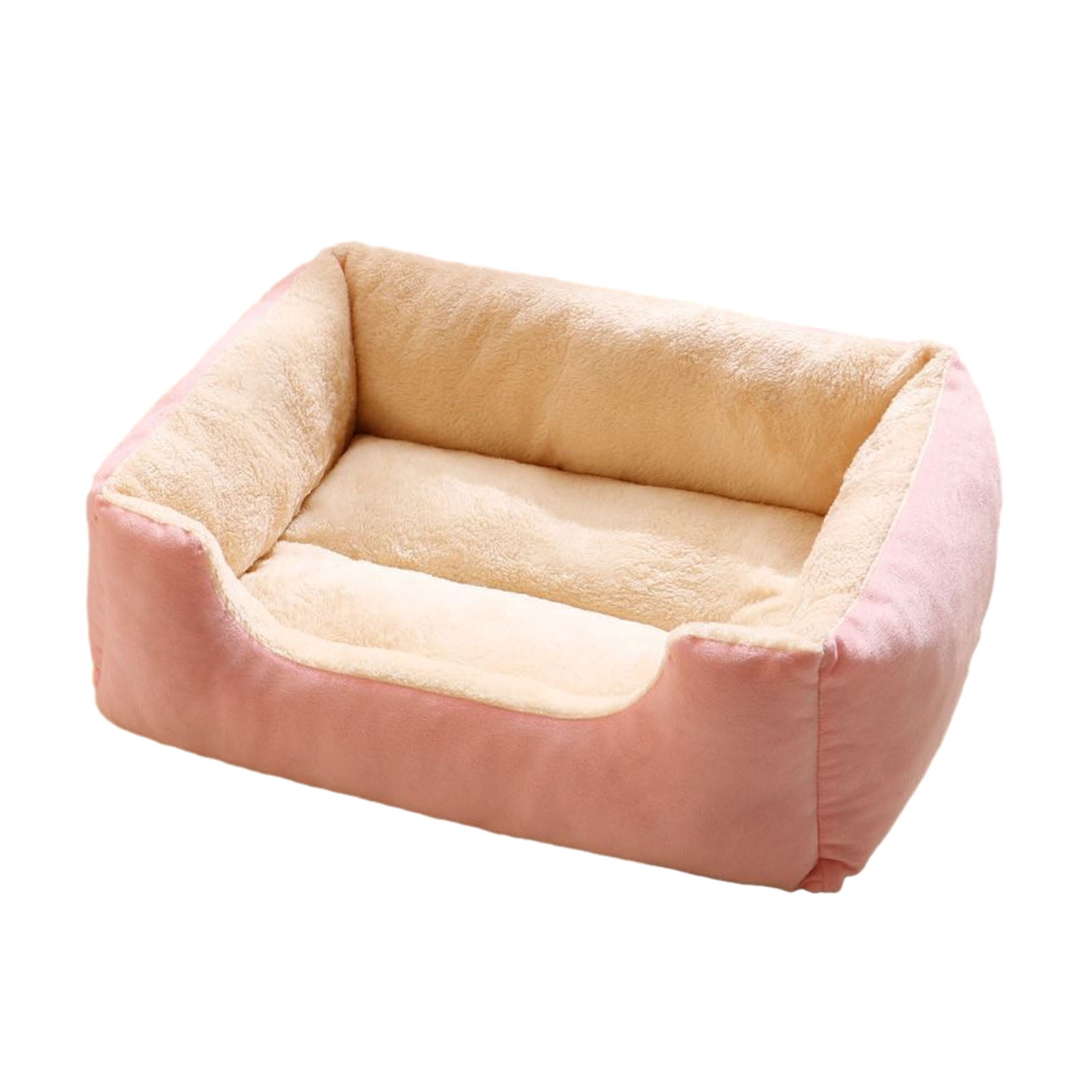Opvise Plush Pet Nest Orthopedic Dog Sofa Bed for Small Medium Dogs Soft Cat Couch Washable Cat/Puppy Sleeping Bed Pink