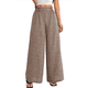 thumbnail image 1 of Pantalones de Mujer con Cintura Elástica Fruncida, Pierna Recta, Tiro Alto y Largos. Marrón S, 1 of 8