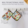 thumbnail image 4 of Yayeee Oven Mitts and Pot Holder Set of 2 Heat Resistant Kitchen Gloves Baking Hot Pad, Green Tomatoes, 4 of 5