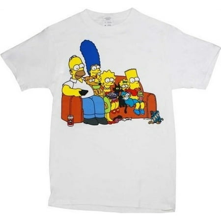 The Simpsons Couch Family Men's White T-Shirt,