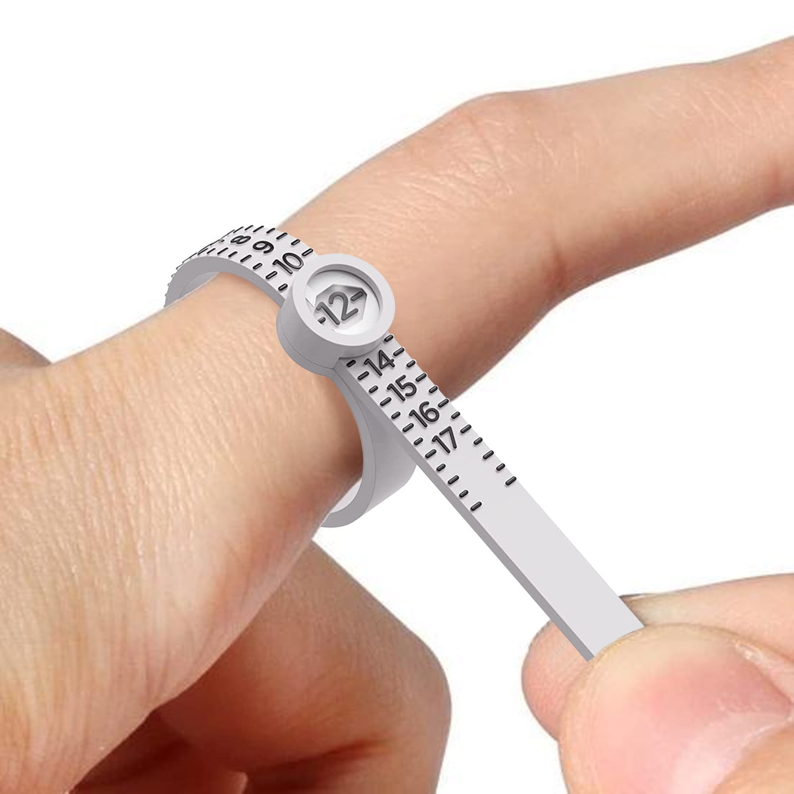 Ring Sizer Measurement Tool Reusable Finger Size Measurement Tape with Glass Jewelry Size Measurement Tool 1-17 US Ring Size