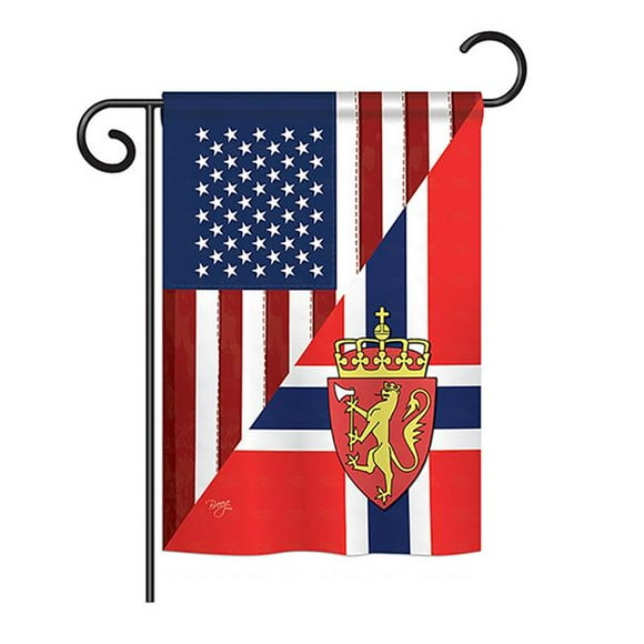 Breeze Decor BD-FS-G-108386-IP-BO-DS02-US US Norway Friendship Flag - s of the World - Everyday US Friendship Impressions Decorative Vertical Garden Flag - 13 x 18.5 in.