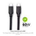 thumbnail image 2 of mophie charge stream USB-C to USB-C 2m/6ft Cable - 60W Power Delivery Enduraflex Silicone Ultra-Durable Braided Design for Everyday Use, 2 of 8