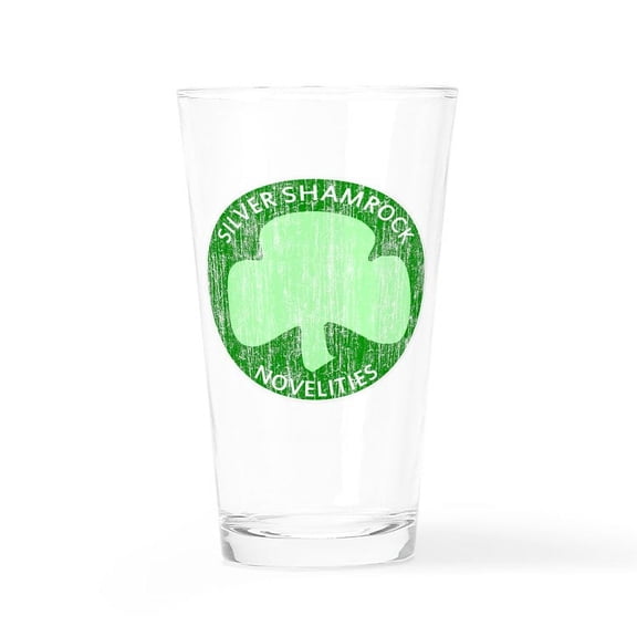 CafePress - Silver Shamrock Pint Glass - Pint Glass, Drinking Glass, 16 oz. CafePress