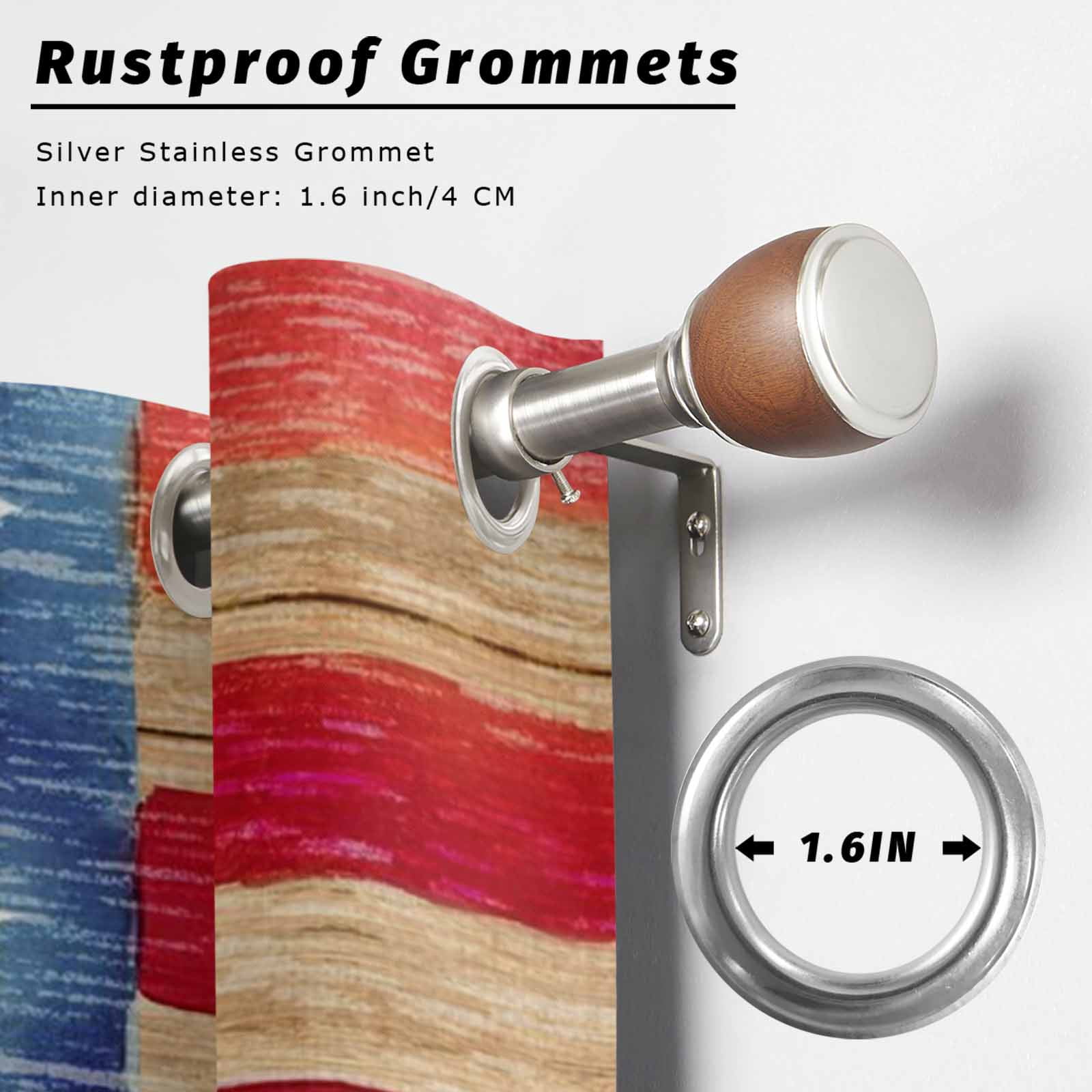 Independence Day Outdoor Curtains for Patio, Rustic Red Blue Flag Wood Stripes Sunshade Privacy Drapes Grommet Waterproof Outside Curtains for Porch/Cabana/Balcony 54"x 108", 1 Panel