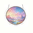 thumbnail image 2 of Round Acrylic Puzzle Suncatcher - Stained Glass Style Window Hanging Dreamy For Home Decor, 2 of 6