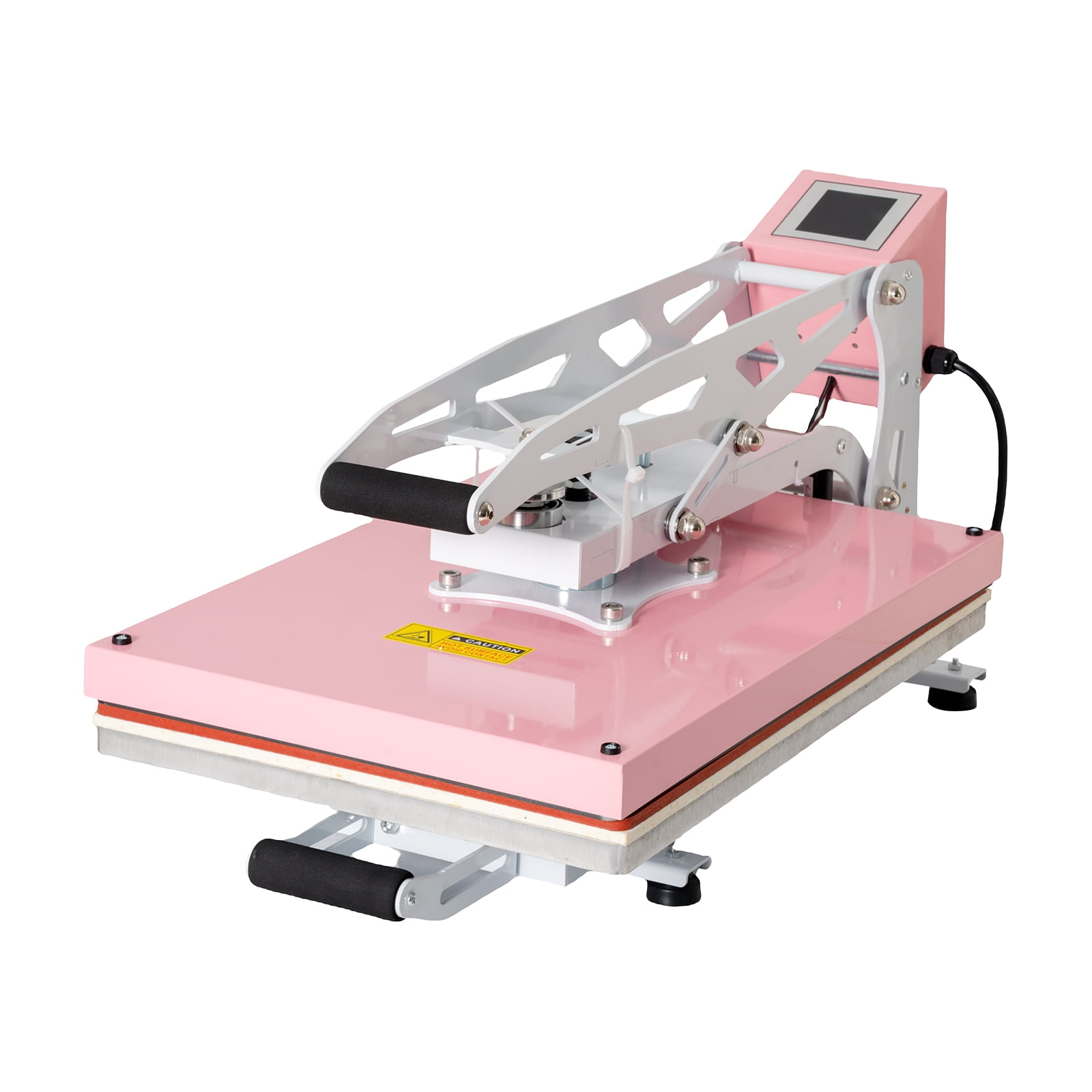 16x24 Inch Heat Press Machine with Slide-Out Base and Teflon-Coated Platen, Semi-Automatic Auto-Open Heat Press for T-Shirts and Sublimation, 1800W, Pink