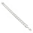 thumbnail image 3 of 15.3mm Solid .925 Sterling Silver Flat Curb Chain Bracelet, 10 inches, 3 of 7