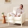 thumbnail image 4 of BedLuxury 31’’ High Back Accent Chair with Thick Cushion,Chenille sofa with Supportive Armrests for Living Room and Small Spaces,Beige, 4 of 9