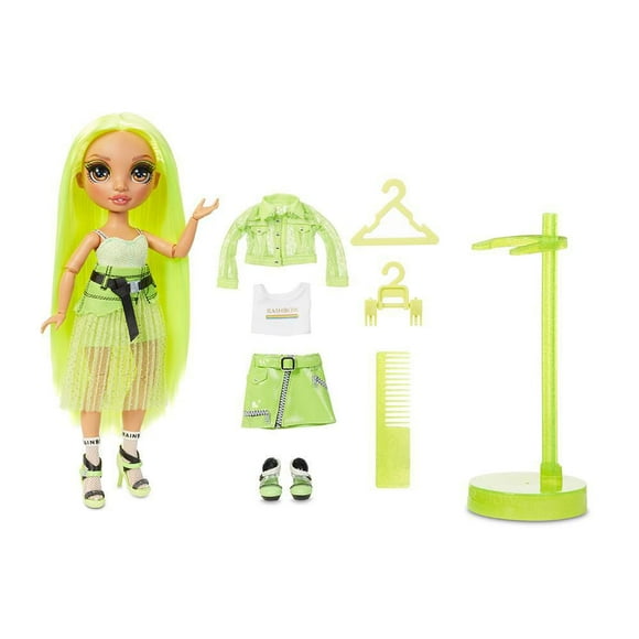 Rainbow High Karma Nichols – Neon Green Fashion Doll with 2 Complete Mix & Match Outfits