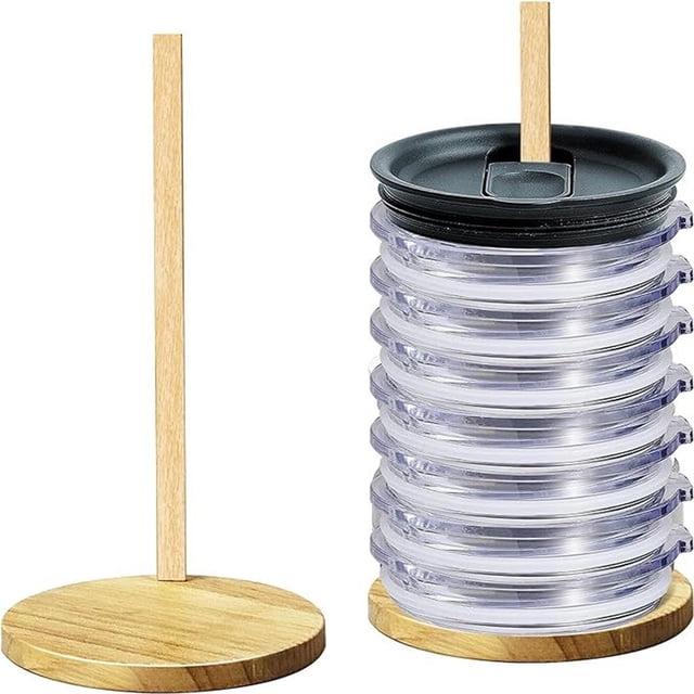 Product Category Rack Storage Solution Tumbler Lid Organizer Vertical Holder for Up To 10 Lids to Maximize Kitchen Cabinet and Countertop Organization