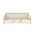 thumbnail image 6 of Christopher Knight Home 3-Seat Patio Outdoor Sofa with Cushions, Woven Strap Back, Acacia Wood Frame, Light Teak+Beige, 6 of 12