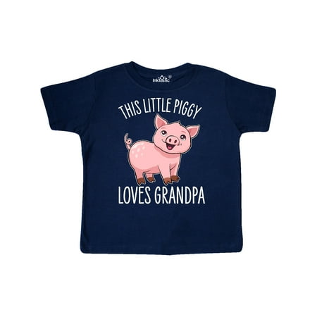 

Inktastic This Little Piggy Loves Grandpa- cute Gift Toddler Boy or Toddler Girl T-Shirt