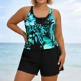 thumbnail image 2 of Busydd Bathing Suits for Women Plus Size Swimsuit S-5XL One Piece Swim Suits Trendy Floral Print Round Neck Straps Swimwear with Pockets, 2 of 10