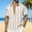 02 Khaki, variant on YueHuiYing Men's Linen Shirts Short Sleeve Casual Shirts Button Down Shirt for Men Beach Summer Wedding Shirt