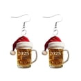 thumbnail image 1 of SGACAI Pendientes acrílicos de jarra de cerveza navideña Pendientes acrílicos de alta gama con diseño de Año Nuevo, 1 of 1