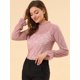 thumbnail image 2 of Blusa Floral Cuello Volantes Encaje Ganchillo Rosa T XS, 2 of 6