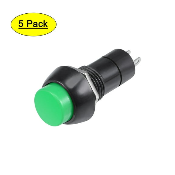 5Pcs,12mm Green Momentary Push Button Switch Round Button PBS-11 SPST 1 NO 1 NC