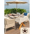 thumbnail image 6 of 60x84 Inch Outdoor Tablecloth with Umbrella Hole Zipper Rectangle Texas Star Farmhouse Rectangular Tablecloths Outside Waterproof Western Country Stars Retro Patio Table Cloth Cover for Picnic Party, 6 of 8