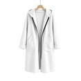 thumbnail image 4 of IUYRTFE Women's Oversized Long Hooded Cardigan Coat with Pockets Relaxed Fit Full Length Fleece Jacket for Fall and Winter, 4 of 6
