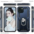 thumbnail image 6 of 3in1 Case Bundle for Apple iPhone 15 Plus Heavy Duty Case with Built-in Kickstand, Dual Layer Protection with 2 Clear Screen Protectors, Sturdy Case for Apple iPhone 15 Plus, Navy, 6 of 7