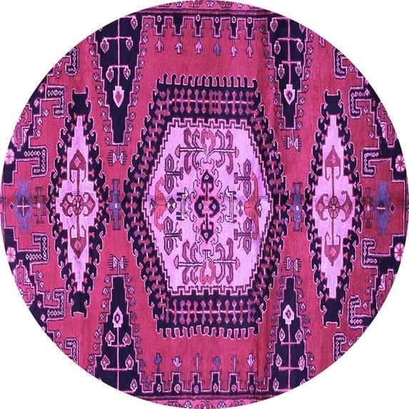 Ahgly Company Indoor Round Persian Purple Traditional Area Rugs, 6' Round