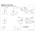 thumbnail image 5 of Kingston Brass KB6331AL Revival Single-Handle Pressure Balanced Tub and Shower Faucet, Polished Chrome, 5 of 7