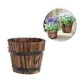 thumbnail image 2 of Necvior Plant Pots Wood Barrels Planter Indoor Outdoor Flower Pots Container Decorations for Garden Farmhouses Home Small Bucket, 2 of 15