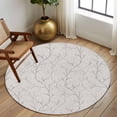 thumbnail image 2 of Round Rugs 6Ft, Grey Branches Round Area Rug Washable Indoor Throw Carpet, Vintage Art Farmhouse Soft Non Slip Circle Rug for Office Cabinet Home Decor Aesthetic, 2 of 8