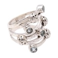 thumbnail image 4 of NOVICA Blue topaz cocktail ring, 'Exuberant Beauty', 4 of 8