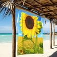 thumbnail image 2 of GZHJMY Yellow Happy Sunflower Beach Towel Microfiber, 31"x 71" Large Quick Dry Travel Towel Beach Blanket for Women Men Travel Swim Camping Holiday, 2 of 3